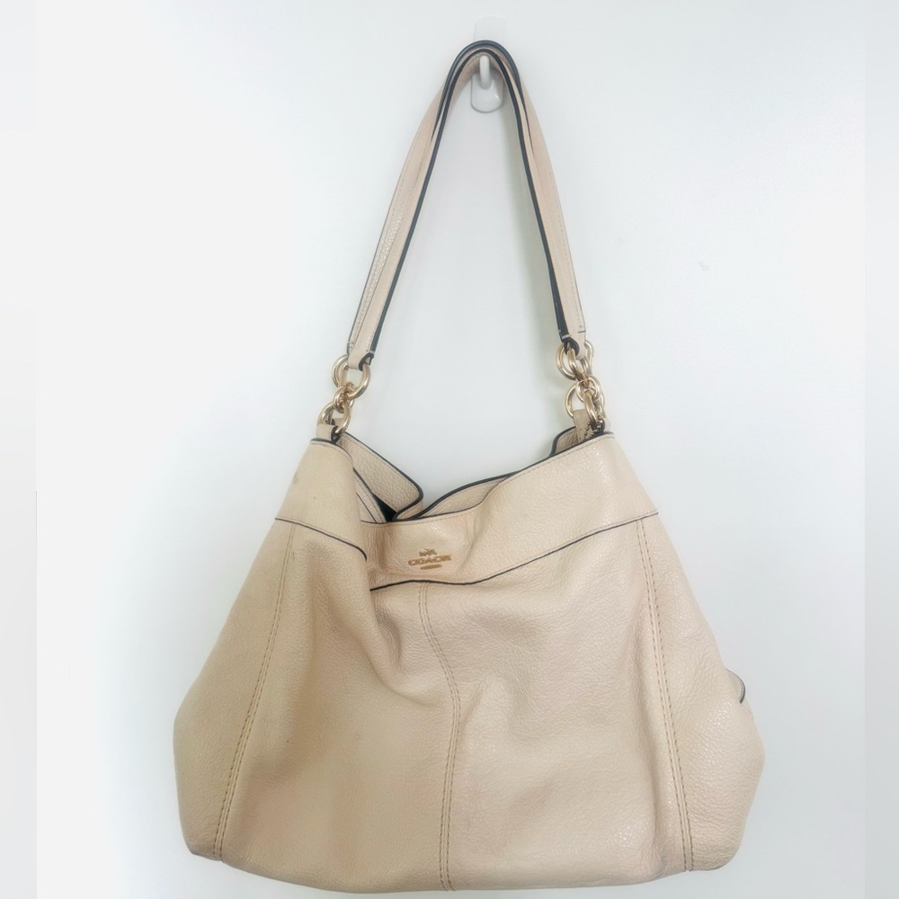 Coach Lexi Chalk Pebbled Leather Shoulder bag  with Gold Hardware